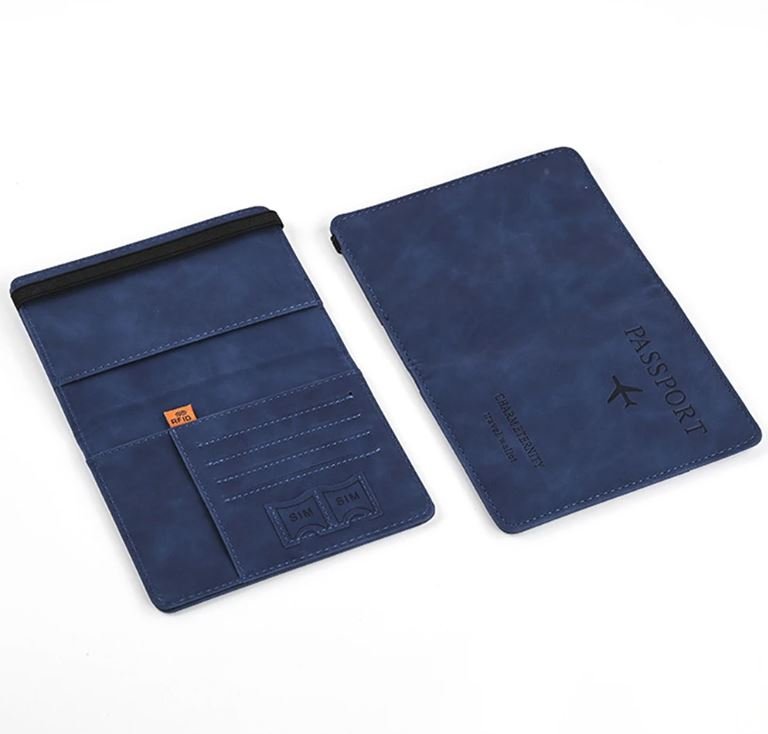 1746023087azul oscuro Porta Pasaporte con Protección RFID