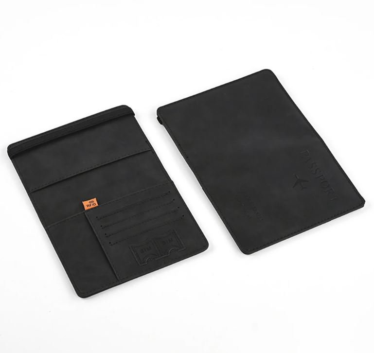 1746023087negro Porta Pasaporte con Protección RFID
